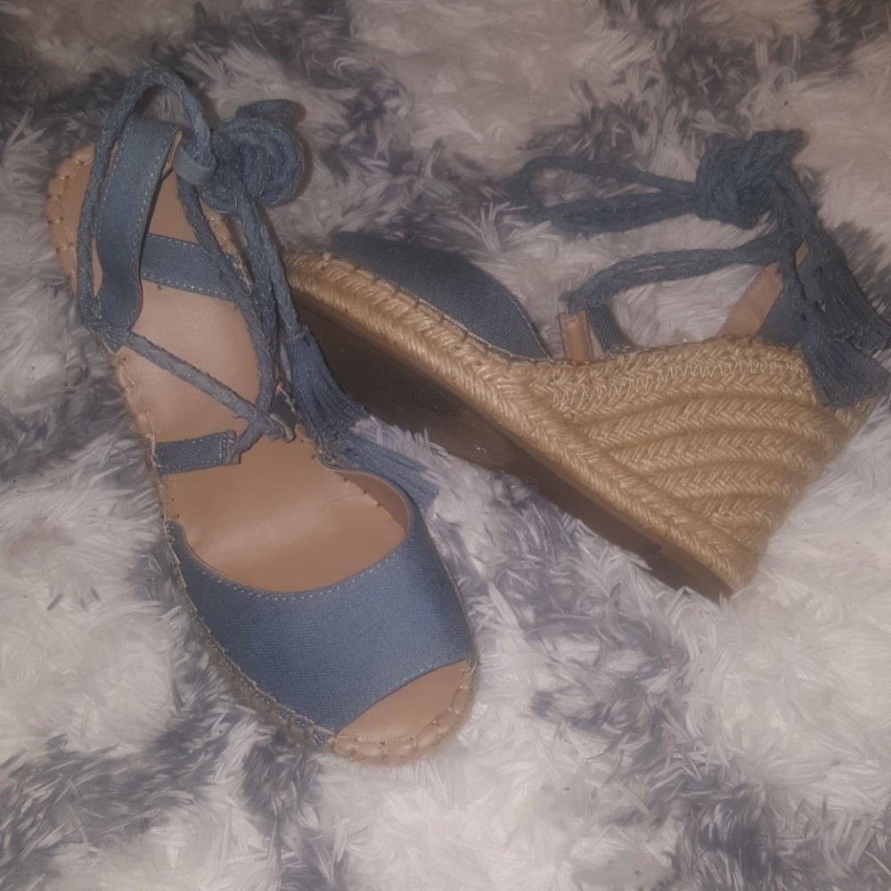Denim wedges